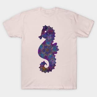 Glam Rainbow Metallic Seahorse T-Shirt